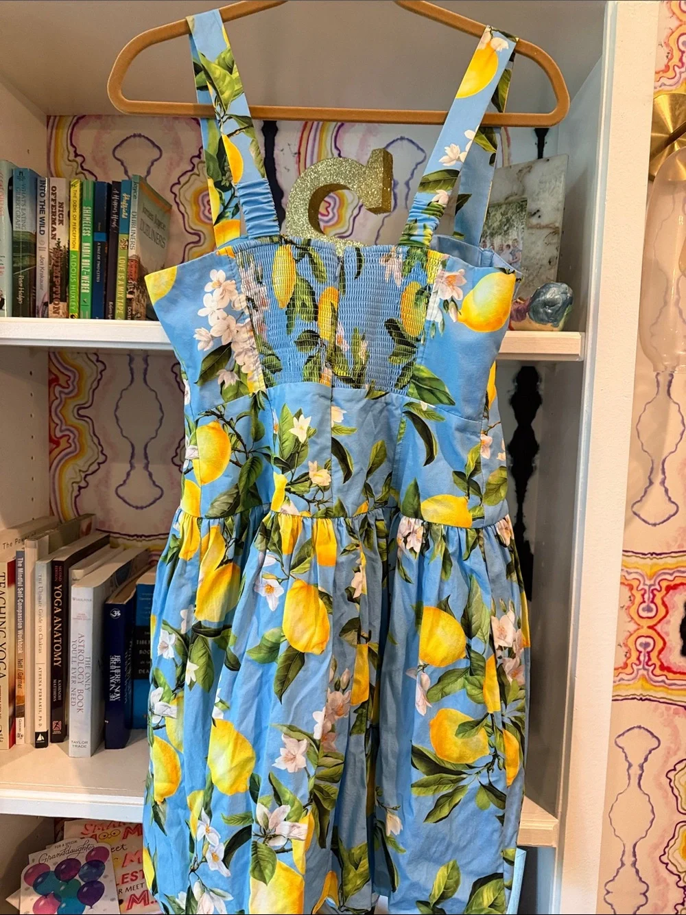 L'AGENCE Blue Lemon Print Mini Dress